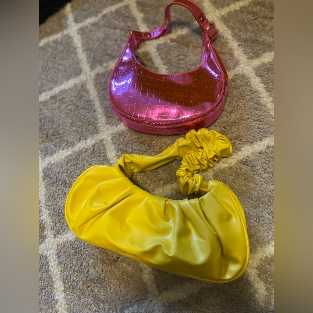 Yellow purse and pink purse